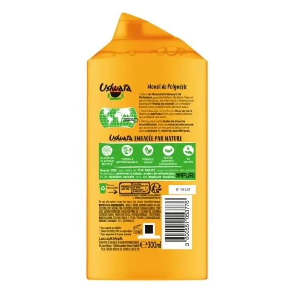 Huile de douche USHUAïA Monoï & Fleur de Tiaré de Polynésie - 300 ml