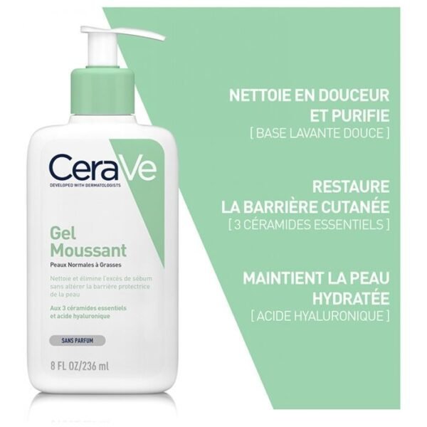 Cerave Gel Moussant Peaux Normales à Grasses 473ml
